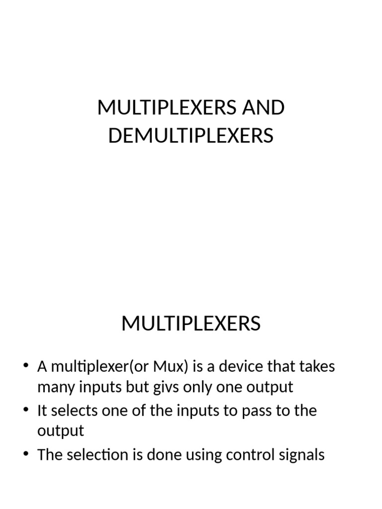 Multiplexers and Demultiplexers | PDF | Electrical Circuits | Digital ...