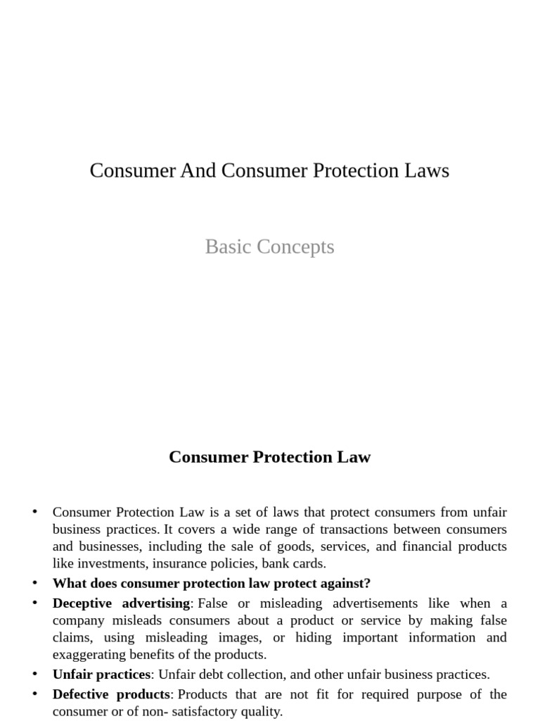 Understanding Consumer Protection Laws | PDF | Debt | Consumer Protection