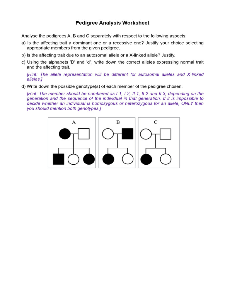Assignment On Pedigree Analysis | PDF