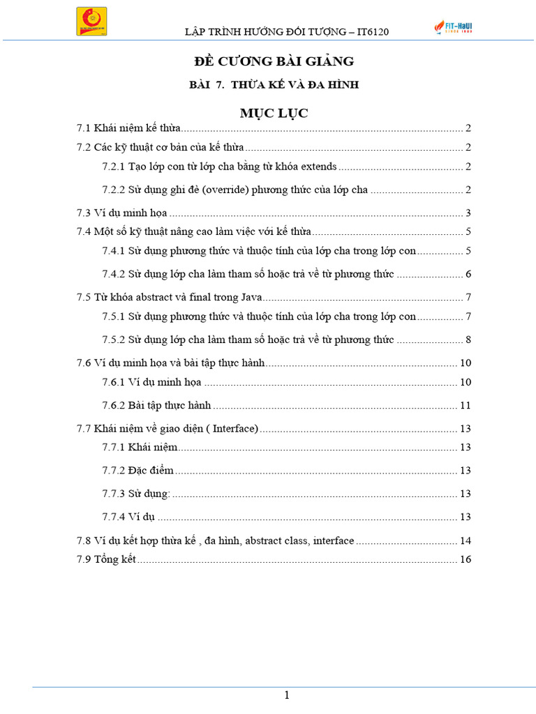 Bai 7 - de Cuong Bai Giang | PDF