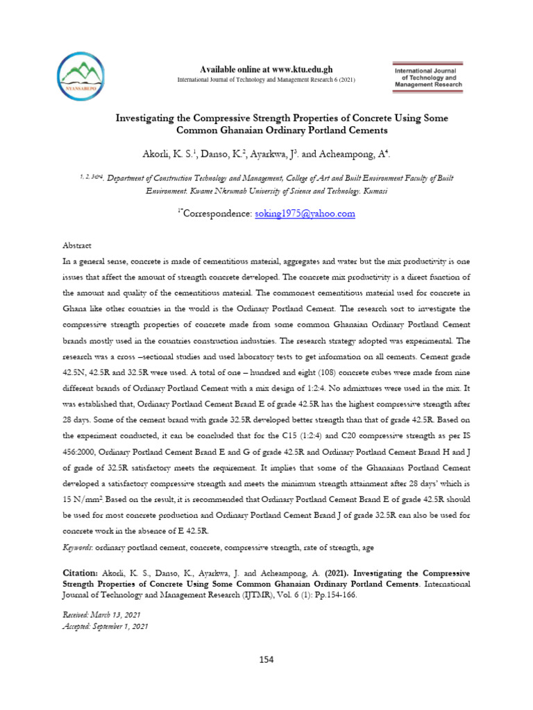 Compressive Strength of 32.5R Cement | PDF | Concrete | Cement
