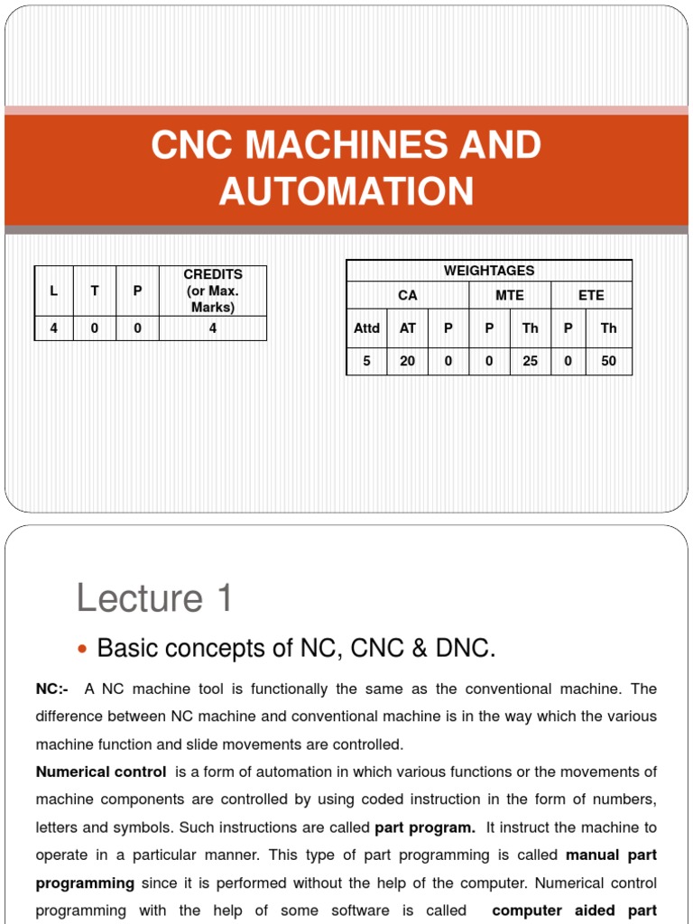 CNC Machines: Basics, Advantages & Components | PDF | Numerical Control ...