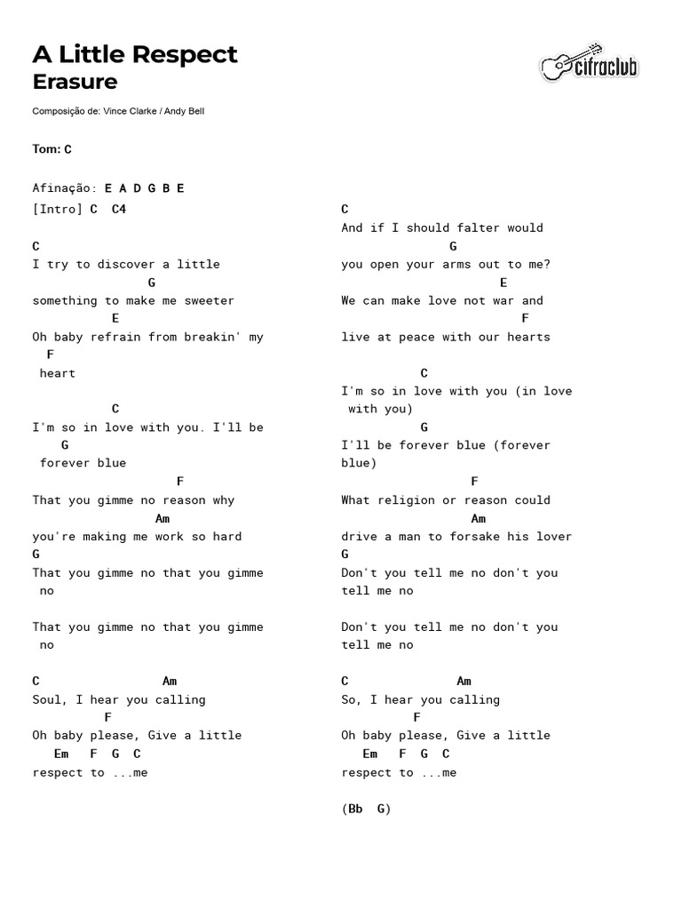 A Little Respect - Erasure | PDF | Singles | Singles (Music)