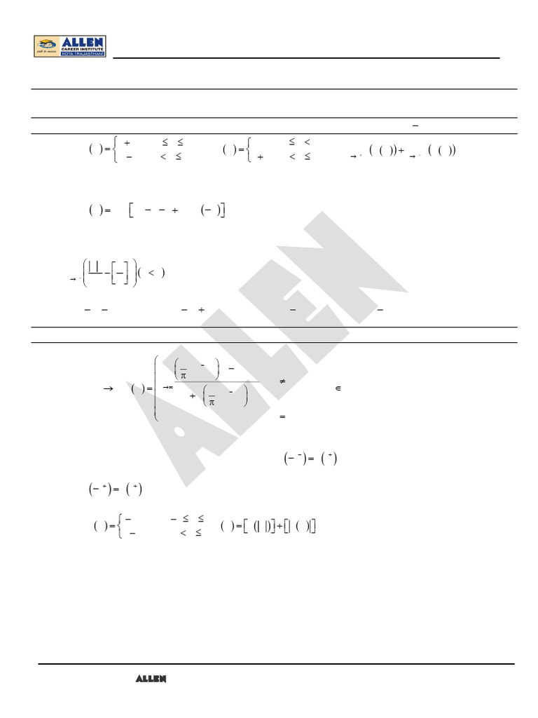 JEE Mathematics Phase-I Answers | PDF | Function (Mathematics) | Derivative