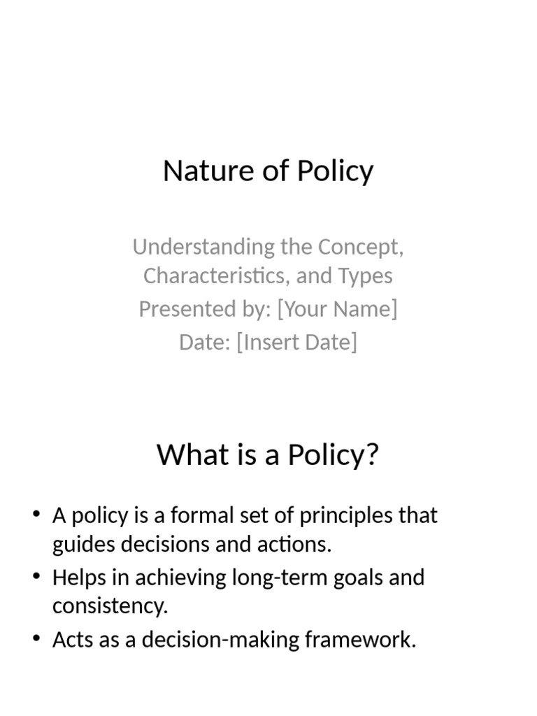 Understanding Policy Characteristics | PDF