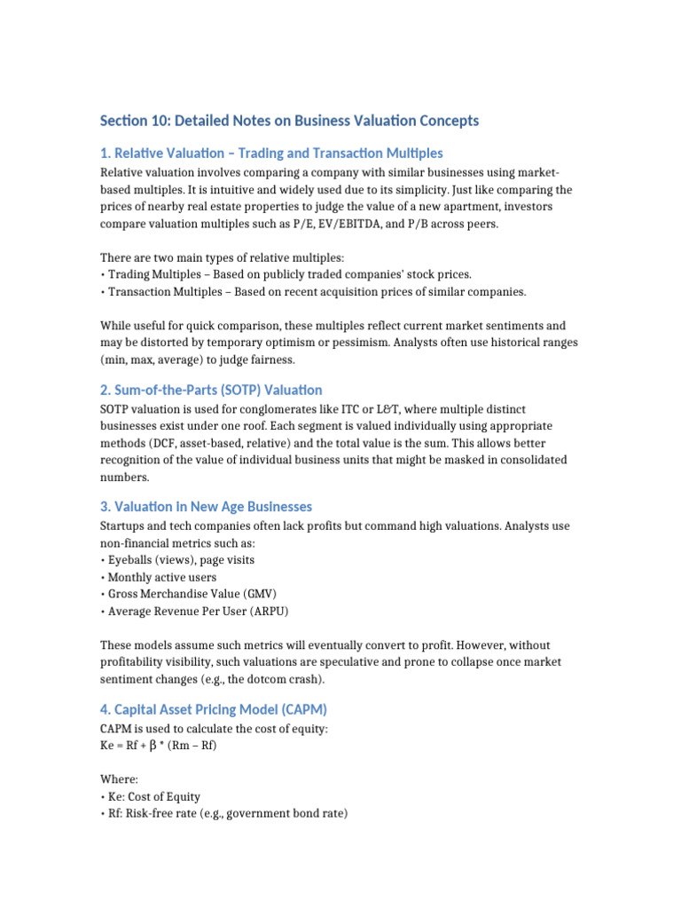 Business Valuation Techniques Explained | PDF | Free Cash Flow ...