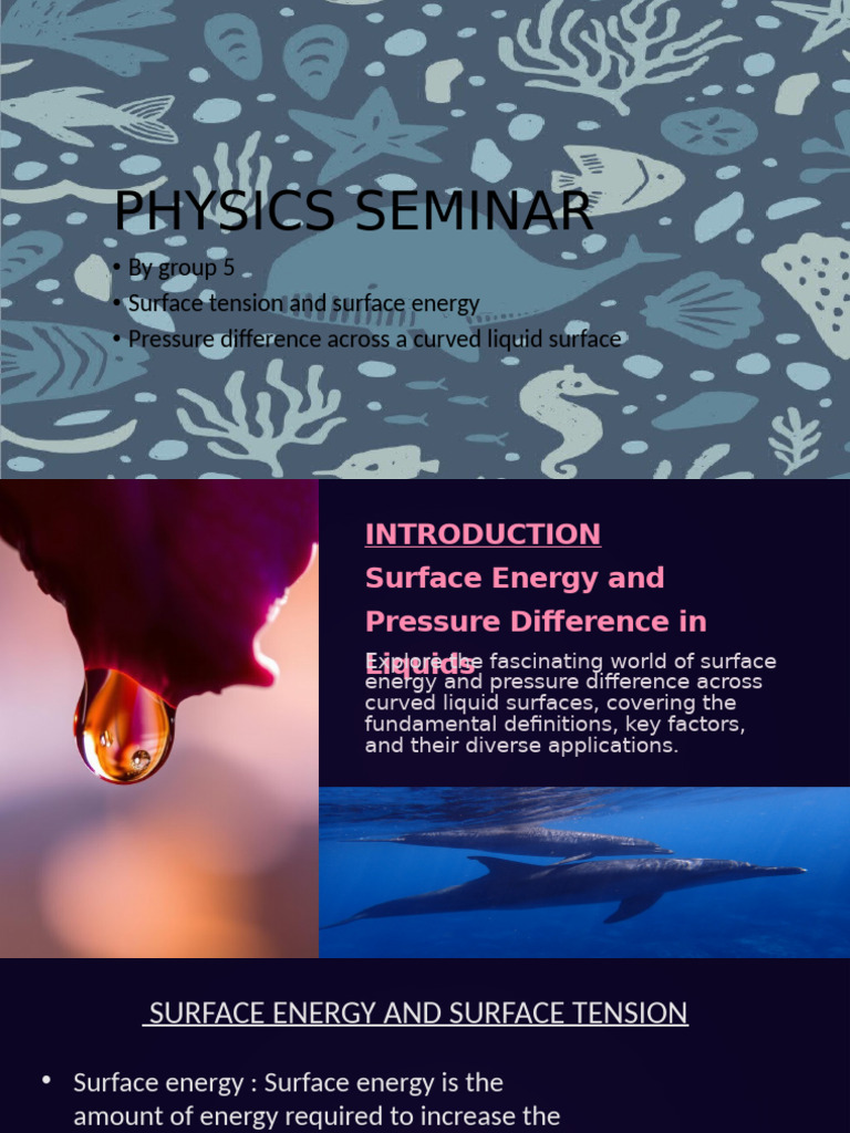 Surface Tension & Energy in Liquids | PDF | Pressure | Classical Mechanics
