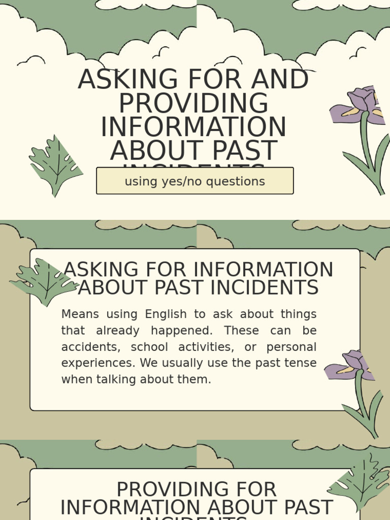 Asking and Providing Past Info | PDF | Syntax | Linguistic Morphology