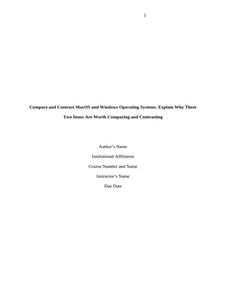 MacOS vs. Windows: Key Comparisons | PDF | Mac Os | Microsoft Windows