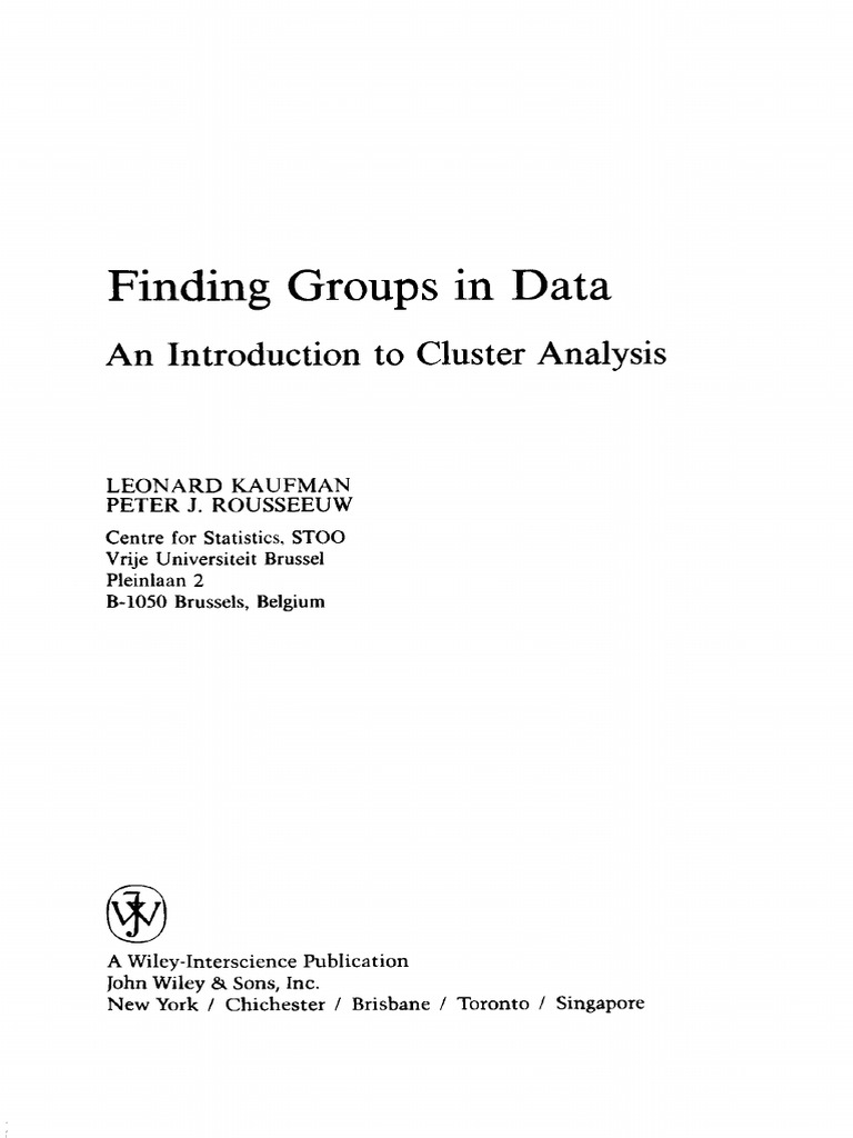 Finding Groups in Data An Introduction To Cluster Analysis 3nzqhv8xcm ...