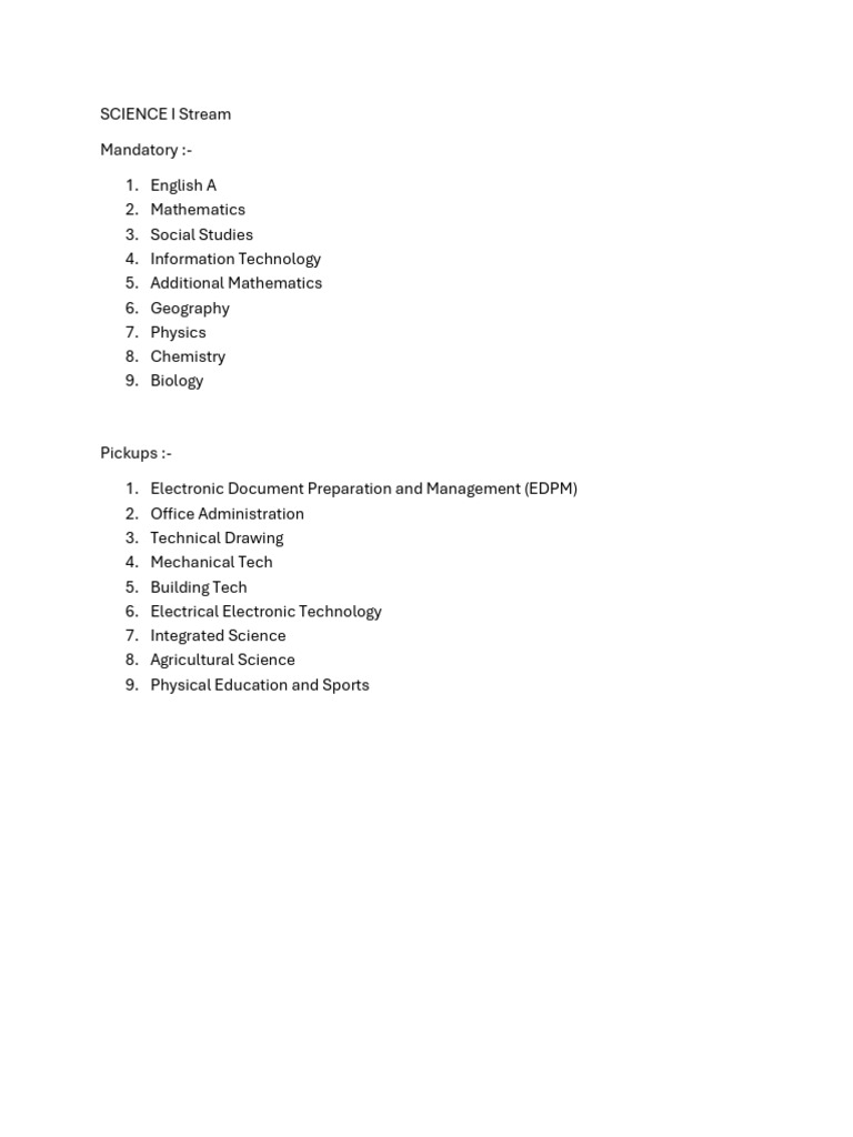 Science I Stream | PDF