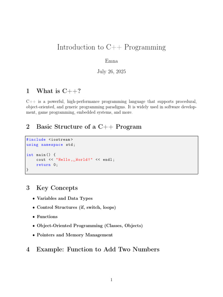 C++ Programming Basics Explained | PDF