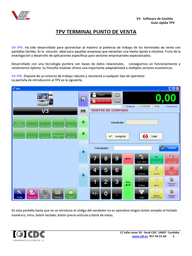 Guía Rápida V3 TPV para Empresas | PDF | Punto de venta | Software