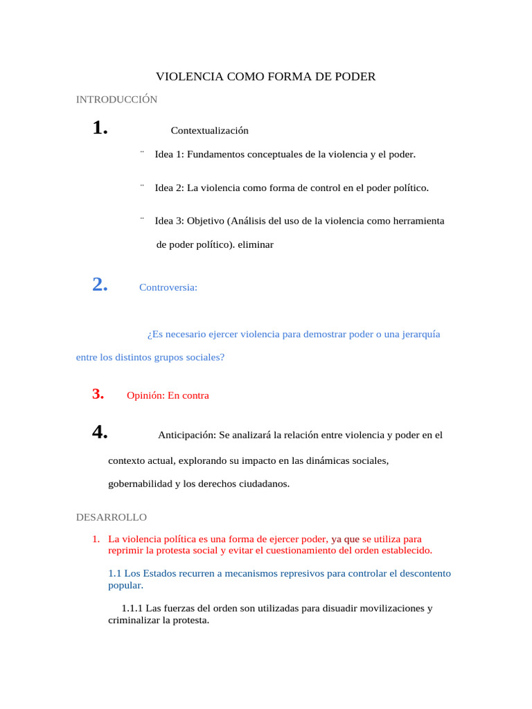 Violencia Como Forma de Poder | PDF | Violencia | Desigualdad social