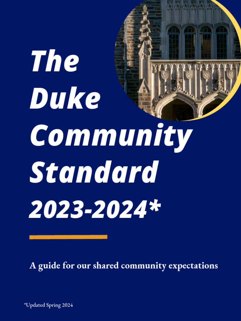 Duke Community Standard Overview 2023-24 | PDF | Gambling | Substance Abuse