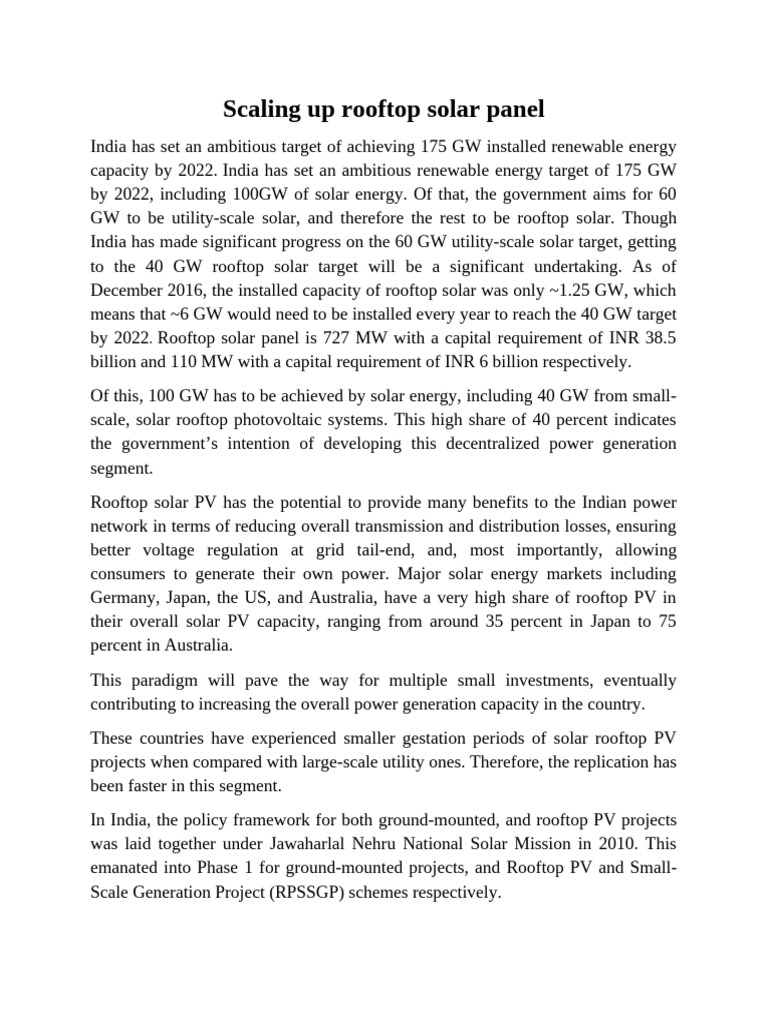 Boosting Rooftop Solar in India | PDF | Photovoltaics | Photovoltaic System
