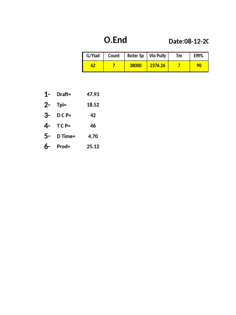 O.End Calcolation | PDF