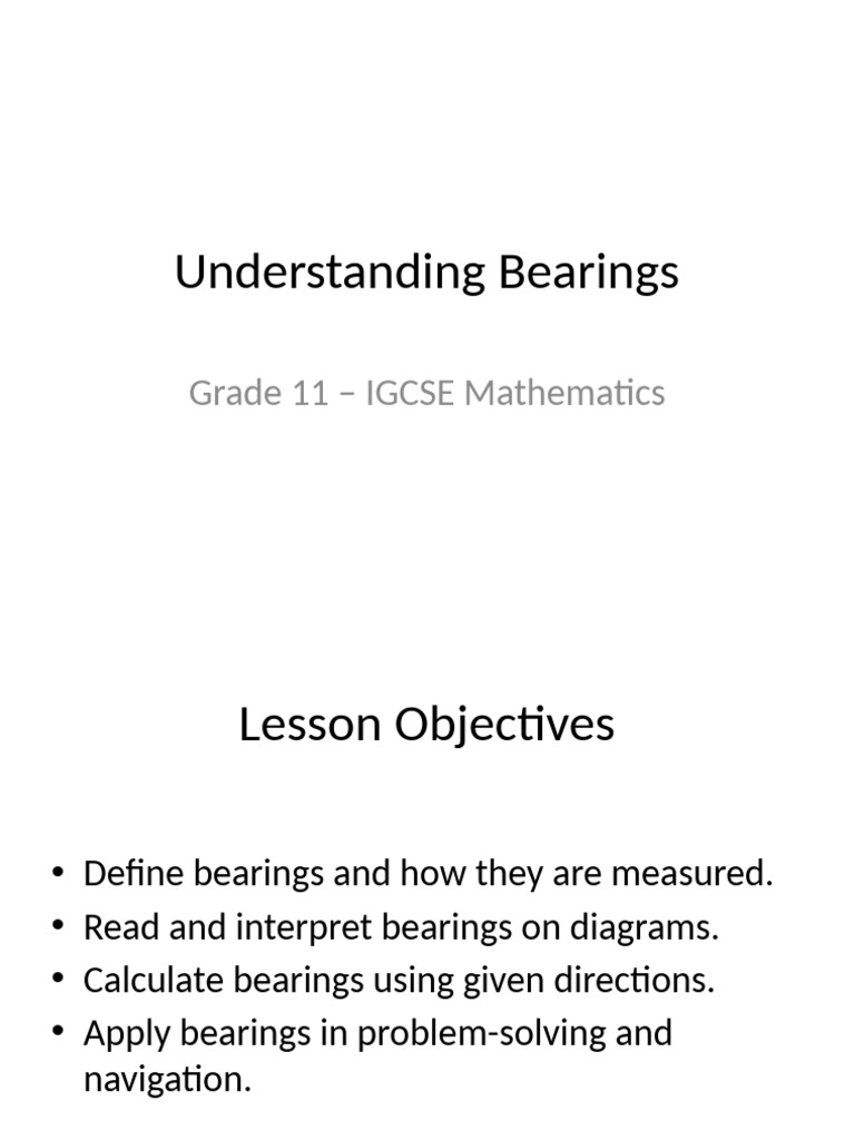 Bearings in IGCSE Mathematics Guide | PDF