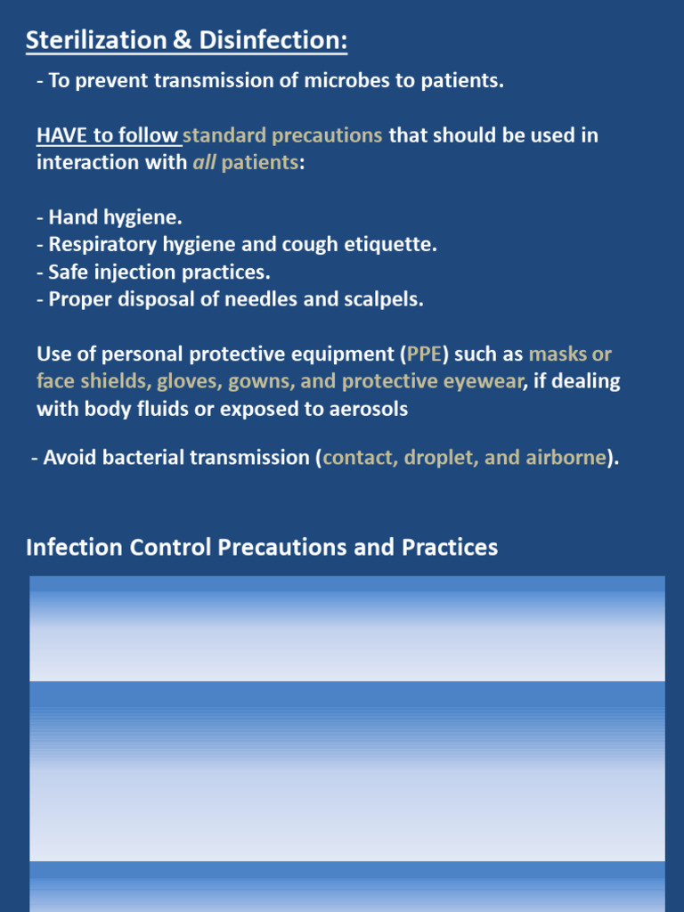 Sterilization and Disinfection Practices | PDF | Disinfectant ...