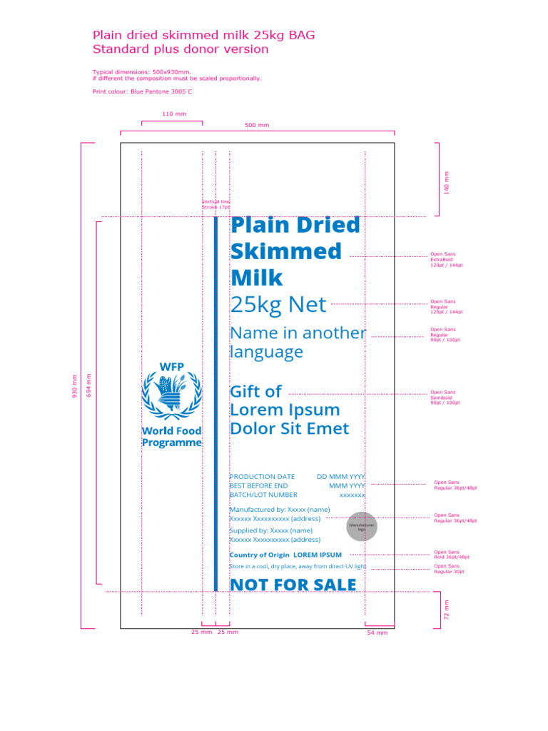 Driedmilk25kg Standard+Donor | PDF | Animal Glandular Products | Milk