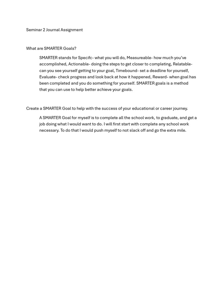 Seminar 2 Journal Assignment | PDF