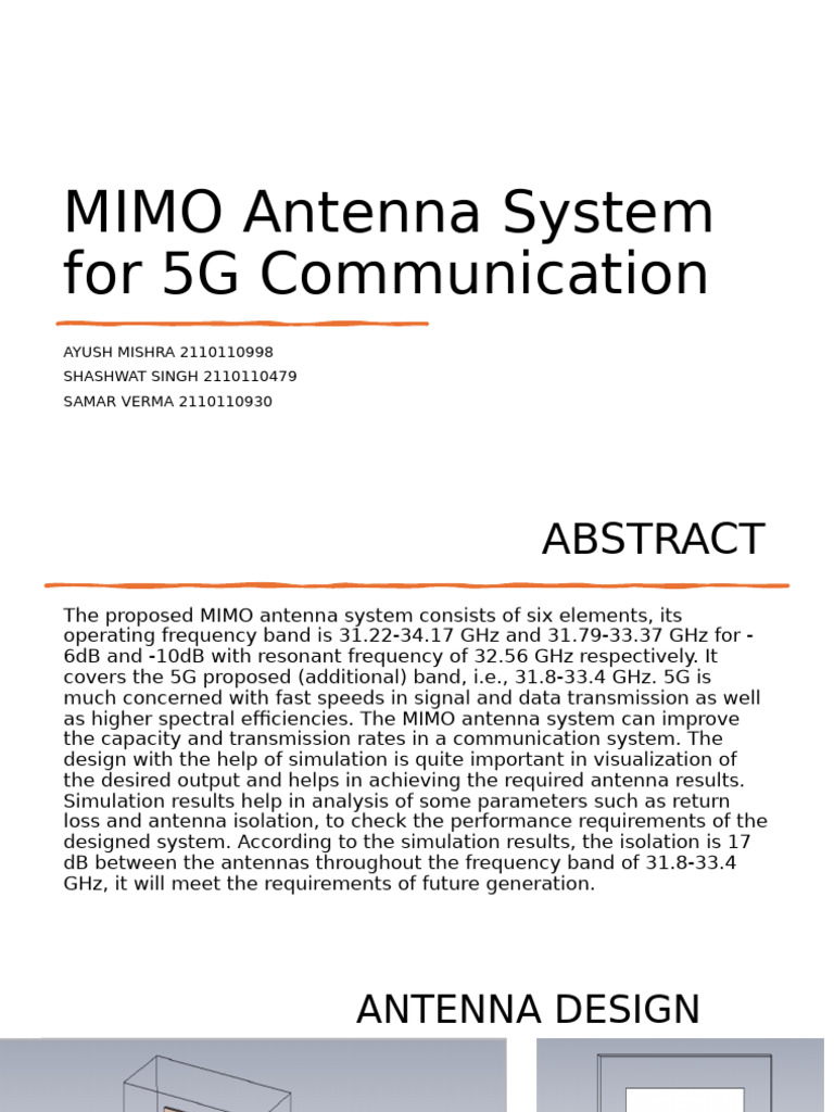 MIMO Antenna System For 5G Communication 2 | PDF