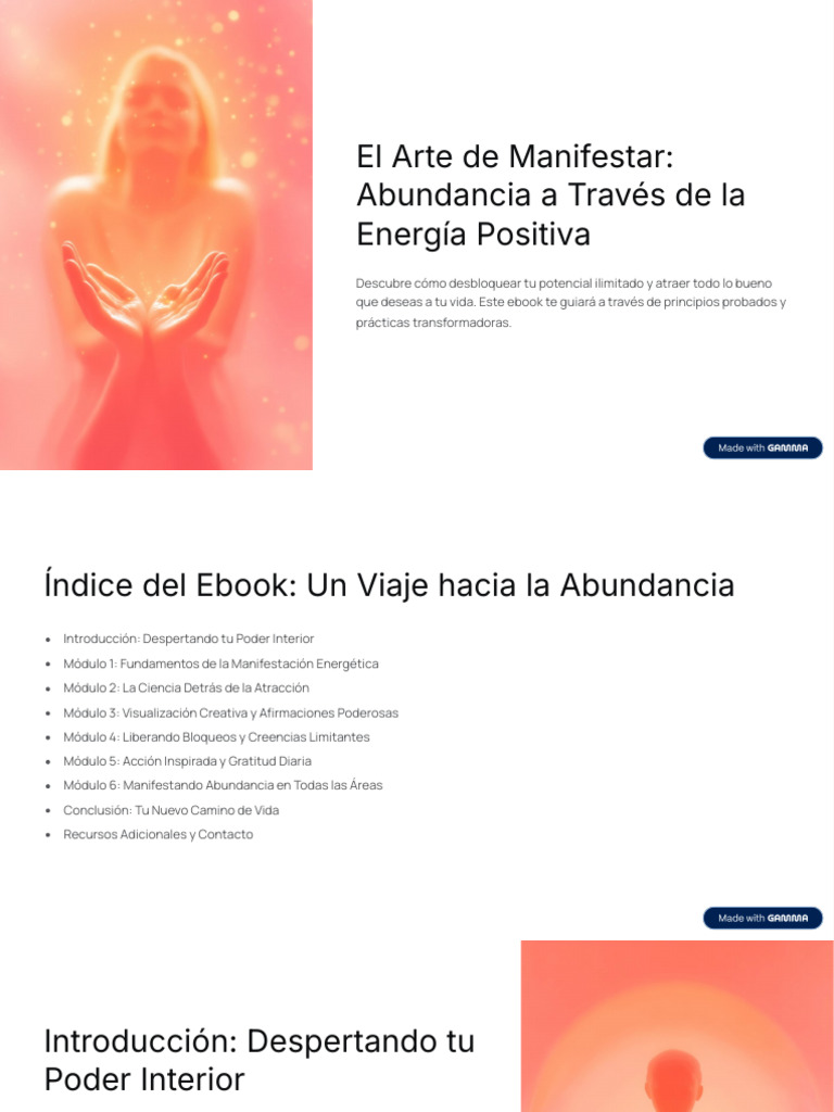 El Arte de Manifestar Abundancia A Traves de La Energia Positiva | PDF ...