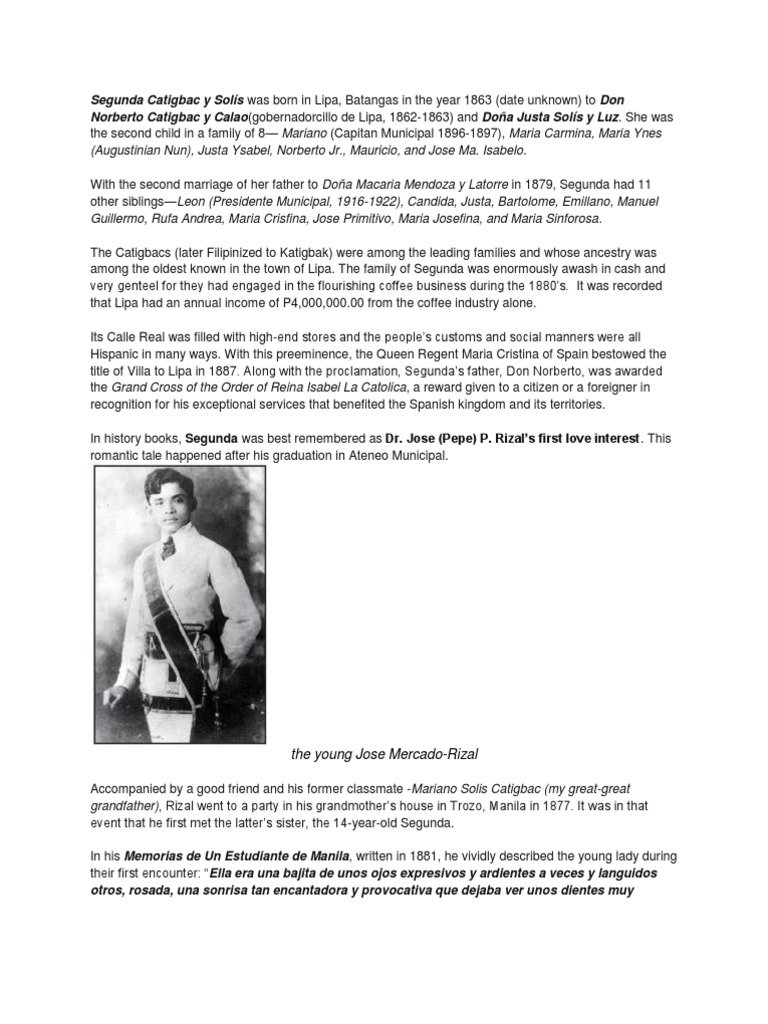 Segunda Katigbak: Rizal's First Love | PDF