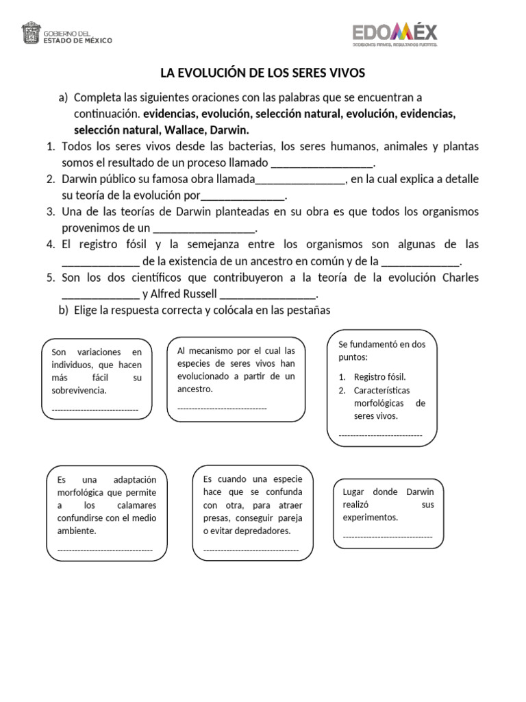 Teoría de la Evolución y Selección Natural | PDF | Evolución | Charles ...