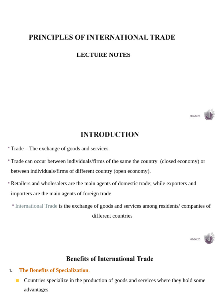 International Trade - 124449 | PDF | Comparative Advantage | Tariff