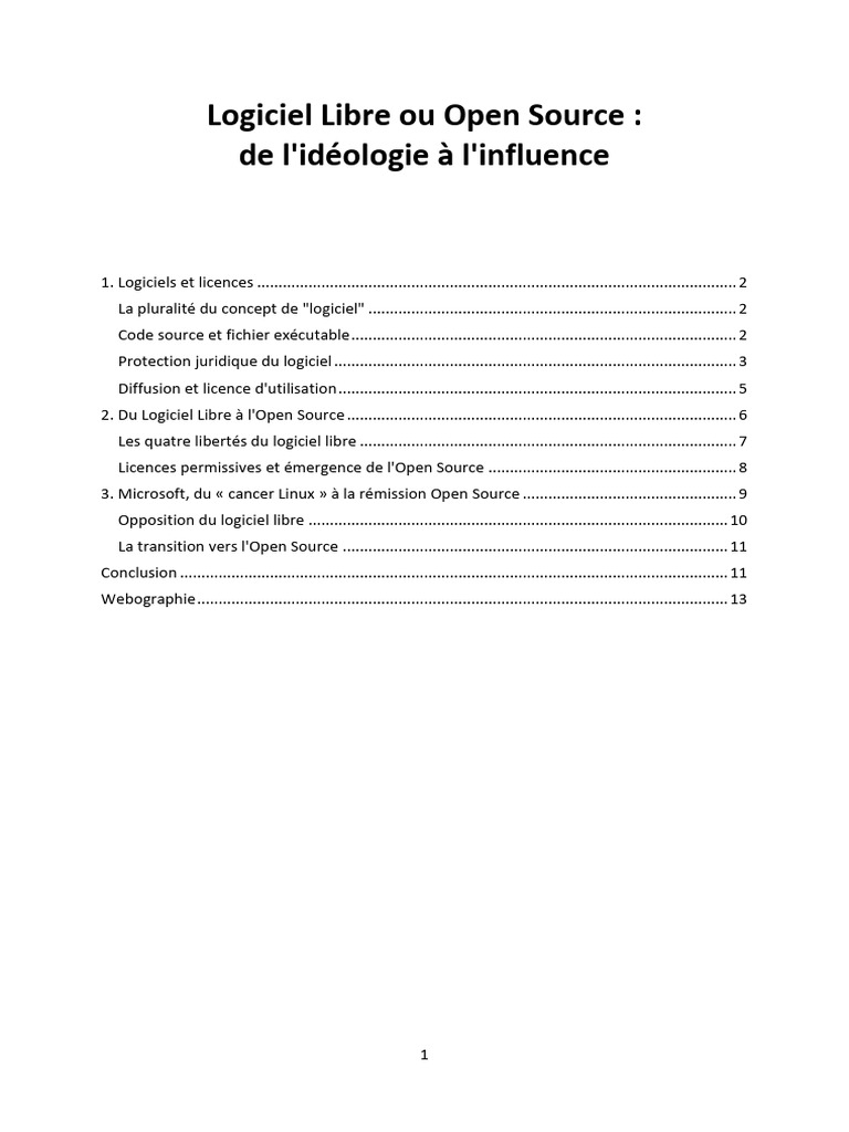 Logiciel Libre et Open Source : Évolution | PDF | Logiciel gratuit ...