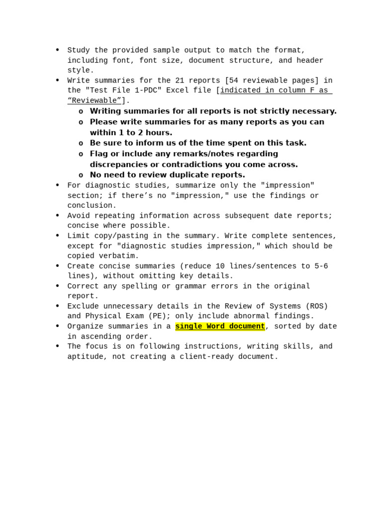 Report Summarization Guidelines | PDF