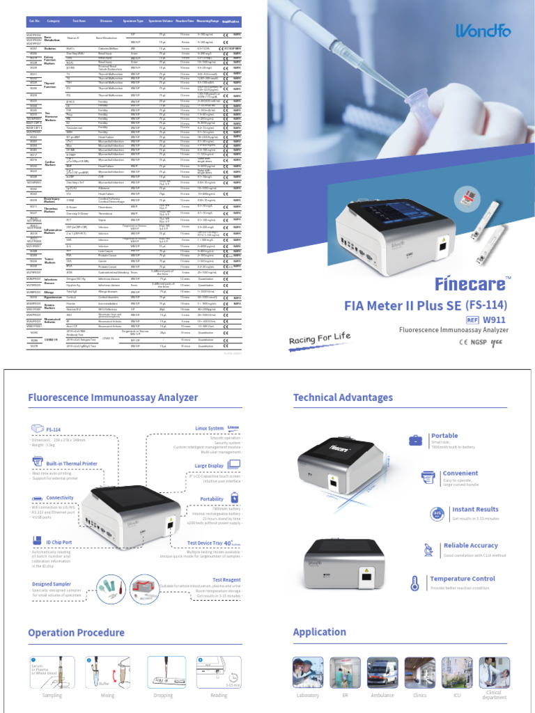 FIA Meter II Plus SE Overview | PDF | Kidney | Thrombosis
