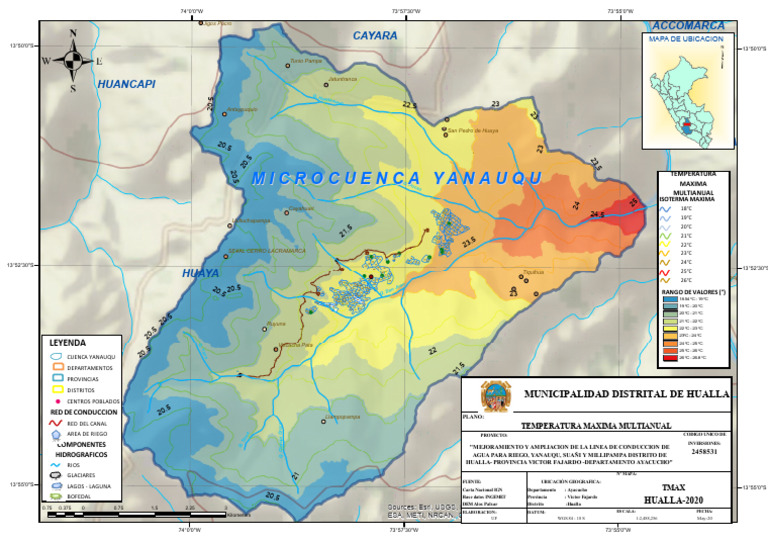 Mapa de Temperaturas en Hualla, Ayacucho | PDF