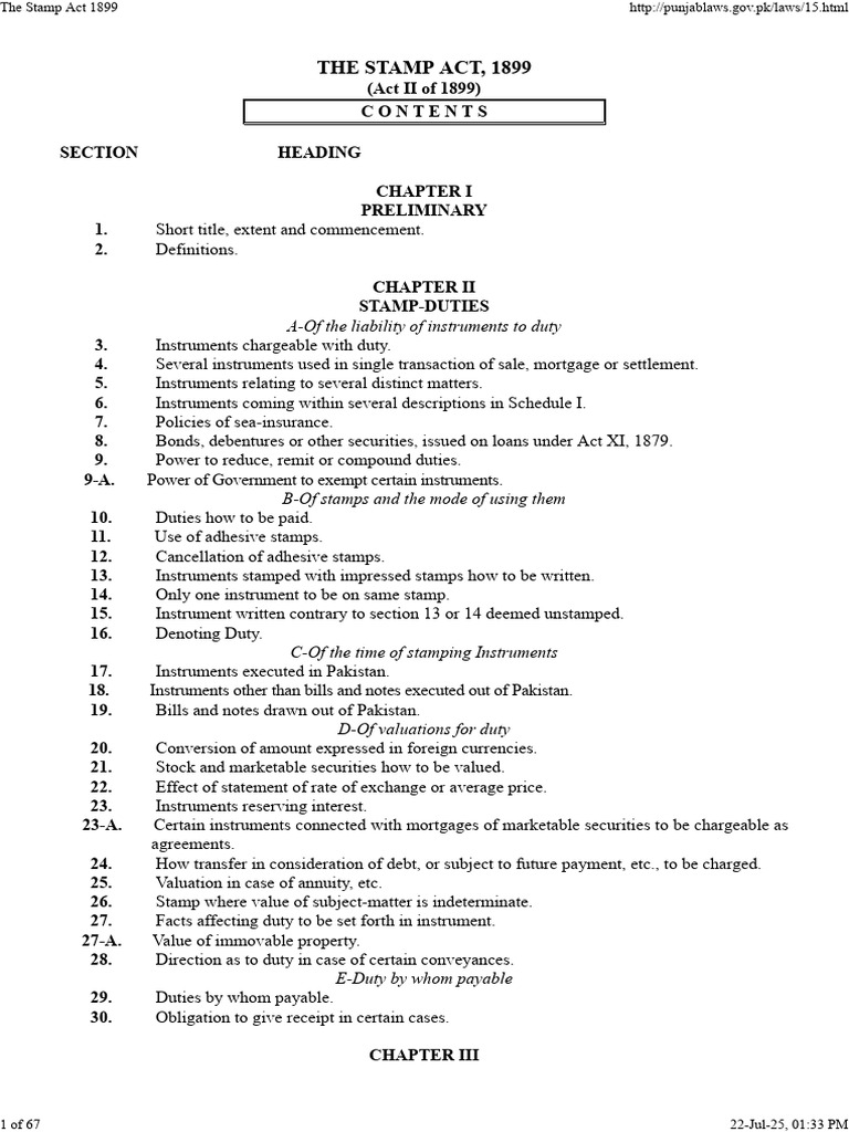 Stamp Duty Act of Pakistan, 1899 | PDF | Negotiable Instrument | Insurance