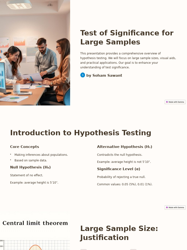 Significance Testing for Large Samples | PDF | Sample Size ...