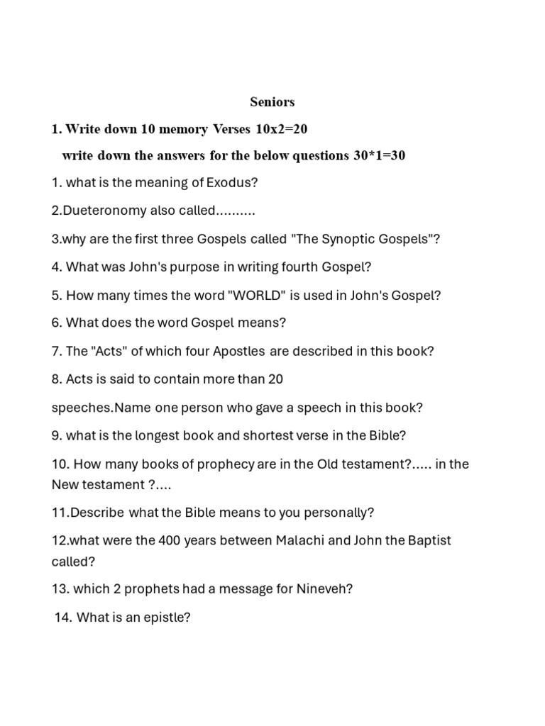 Senior Qs | PDF