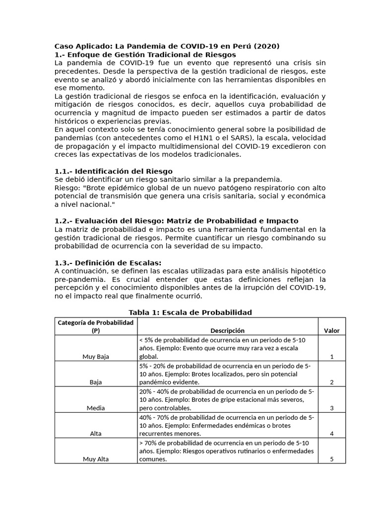 Gestión de Riesgos en la Pandemia COVID-19 | PDF | Riesgo | Pandemia