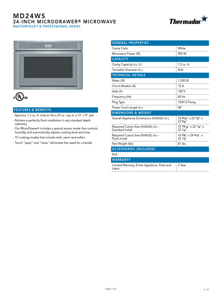 Microwave MD24WS | PDF | Electrical Engineering | Electricity