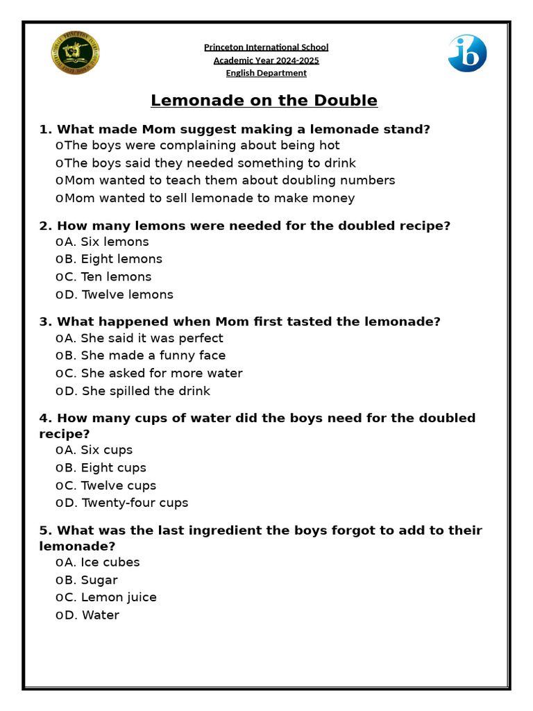 Lemonade On The Double | PDF