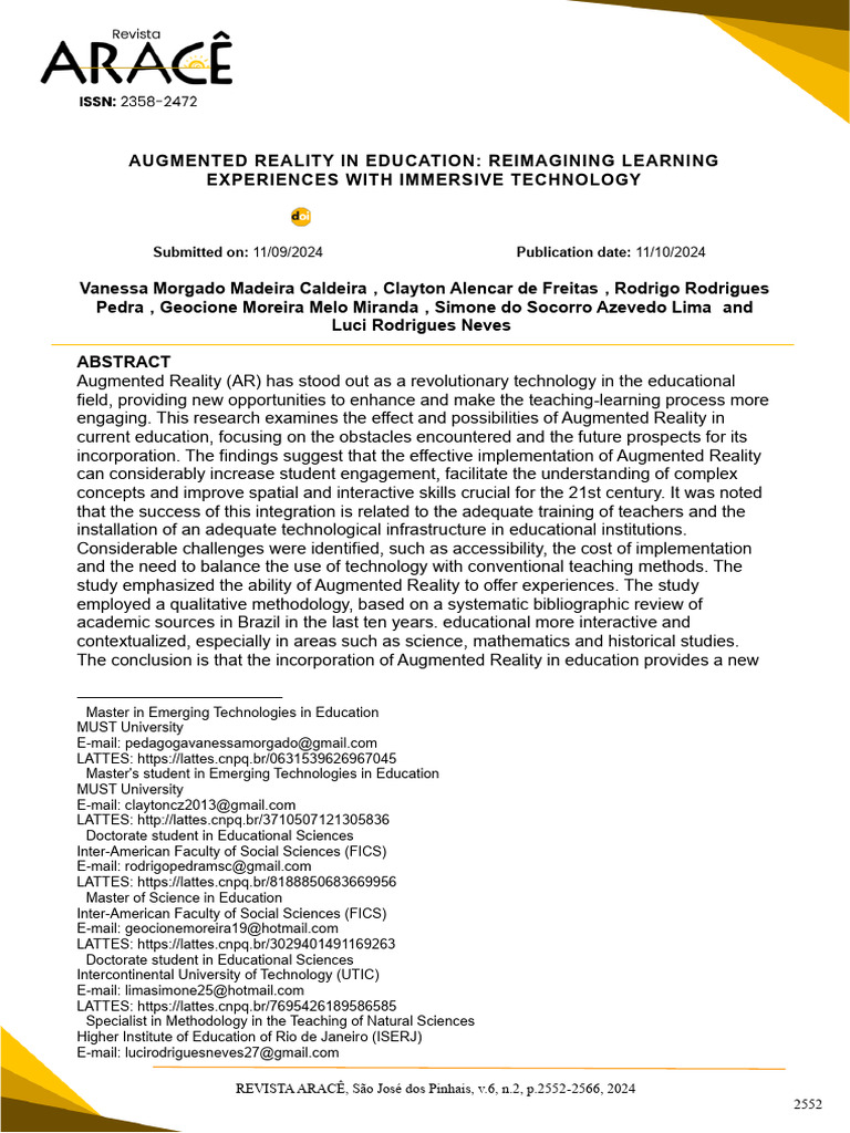 Augmented Reality in Education Reimagining Learning Experiences With ...