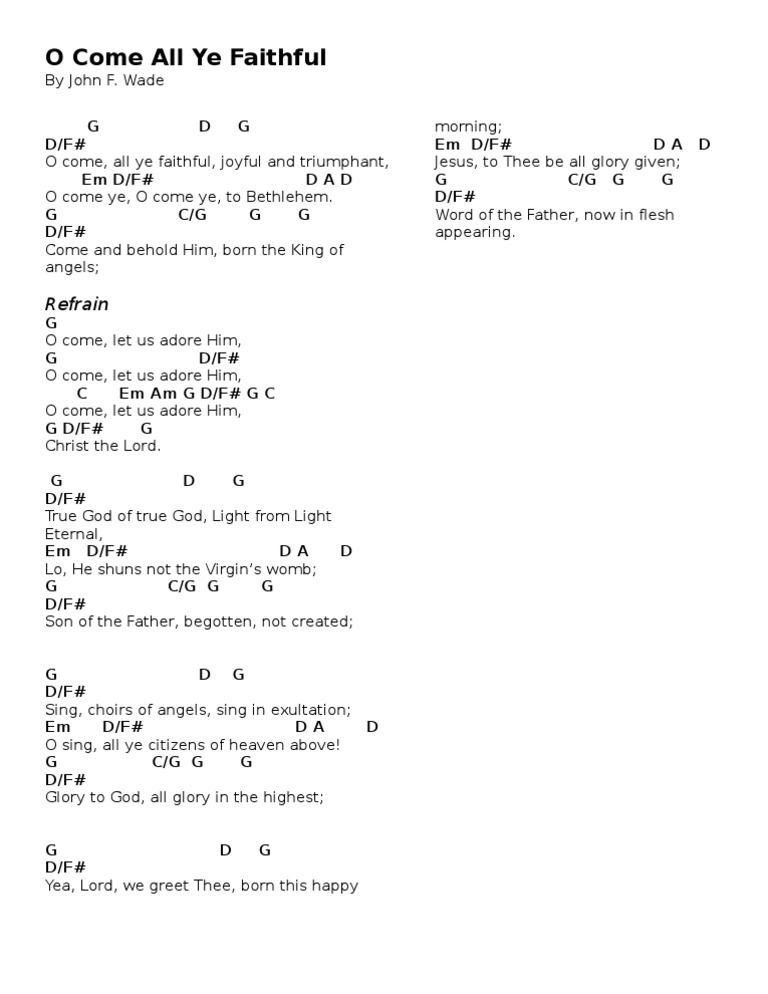 O Come All Ye Faithful | PDF