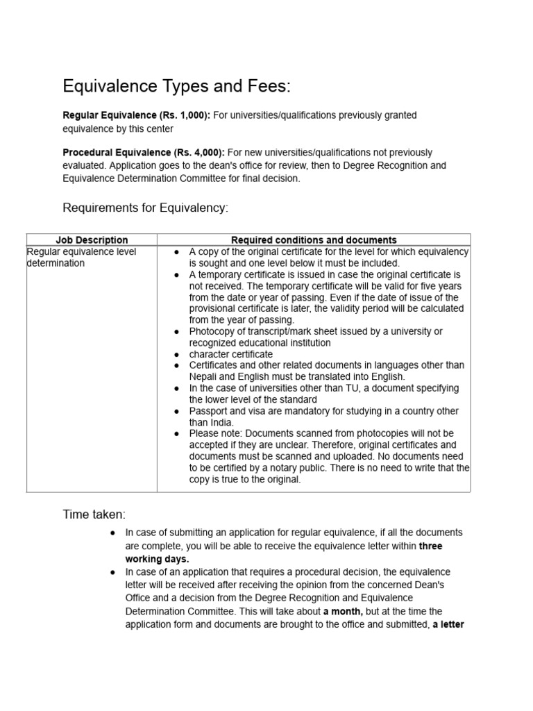Equivalence Certificate Application Guide | PDF | Passport