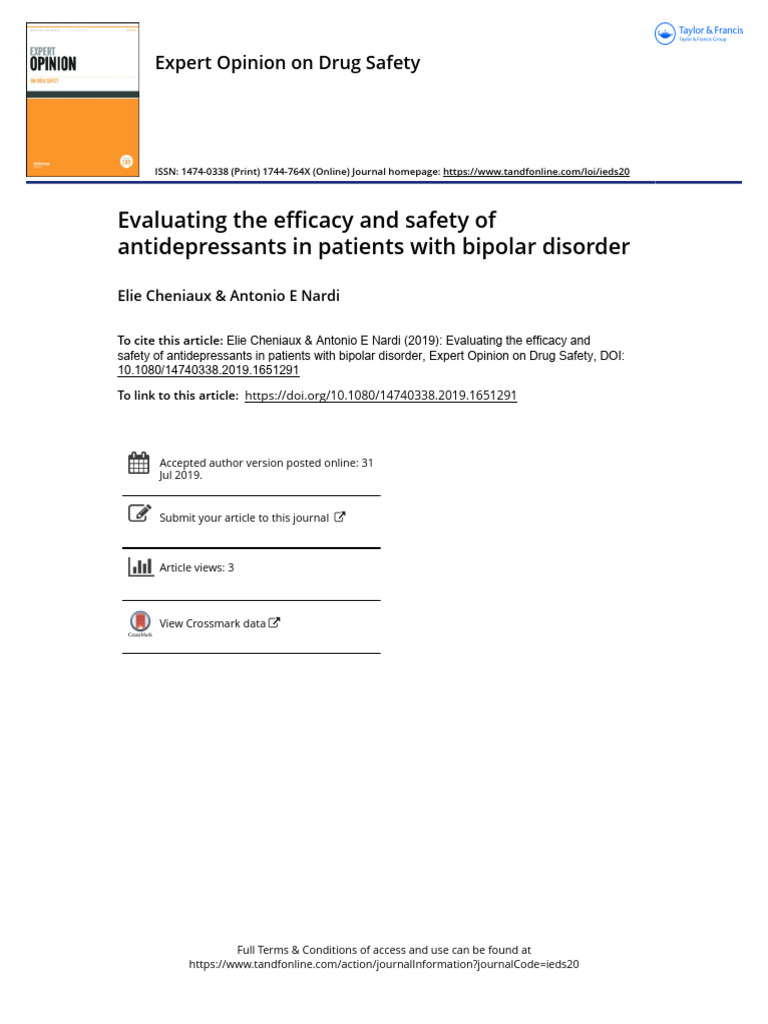 Antidepressants and Bipolar Disorder (Longo) | PDF | Bipolar Disorder ...