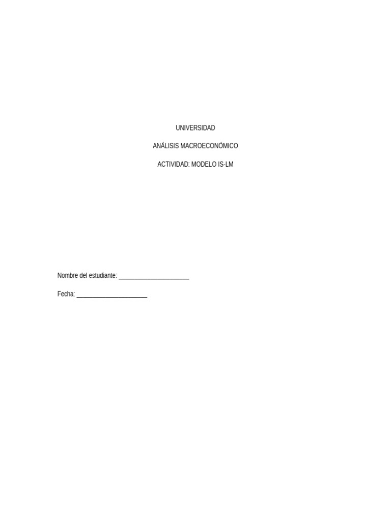 Análisis del Modelo IS-LM en Macroeconomía | PDF | La política fiscal ...