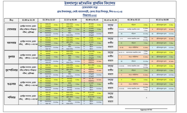 Class Rutin 2025 | PDF