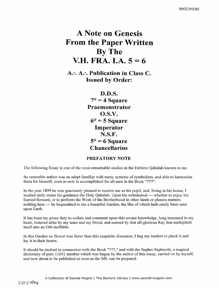 A Note On Genesis | PDF