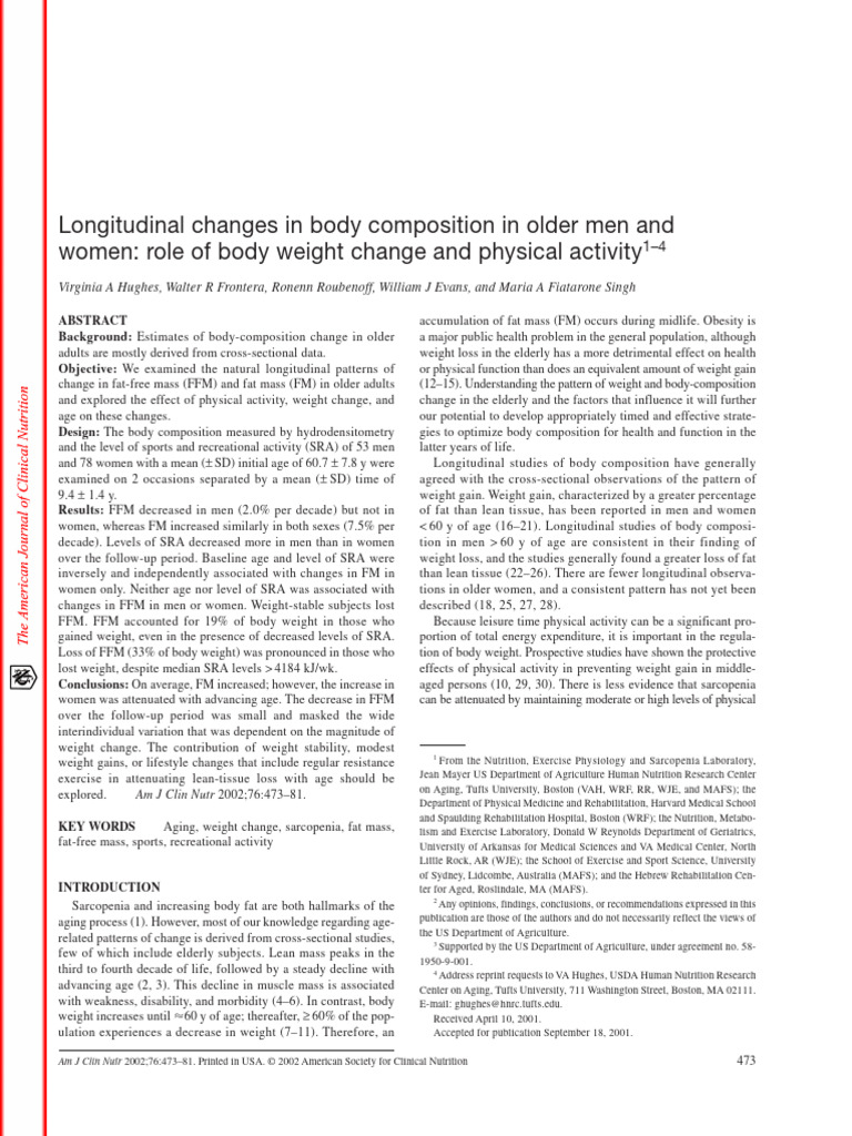 Body Composition Changes in Aging Adults | PDF | Weight Loss | Weight Gain
