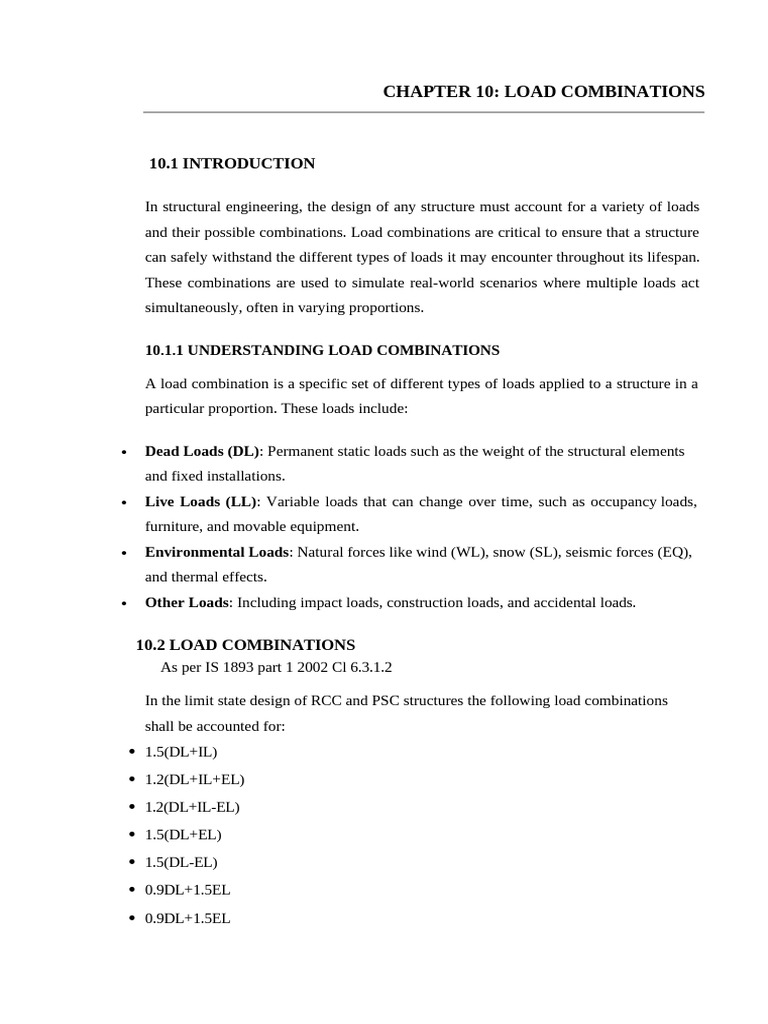 CHAPTER 10 (Load Combination) | PDF | Structural Load | Real Estate