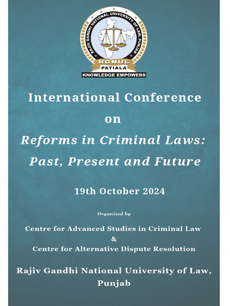 International Conference on Criminal Law Reforms | PDF | Alternative ...